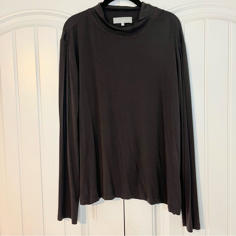 Maria Di Ripabianca Long Sleeve Turtleneck Shirt Brown Size XXL
